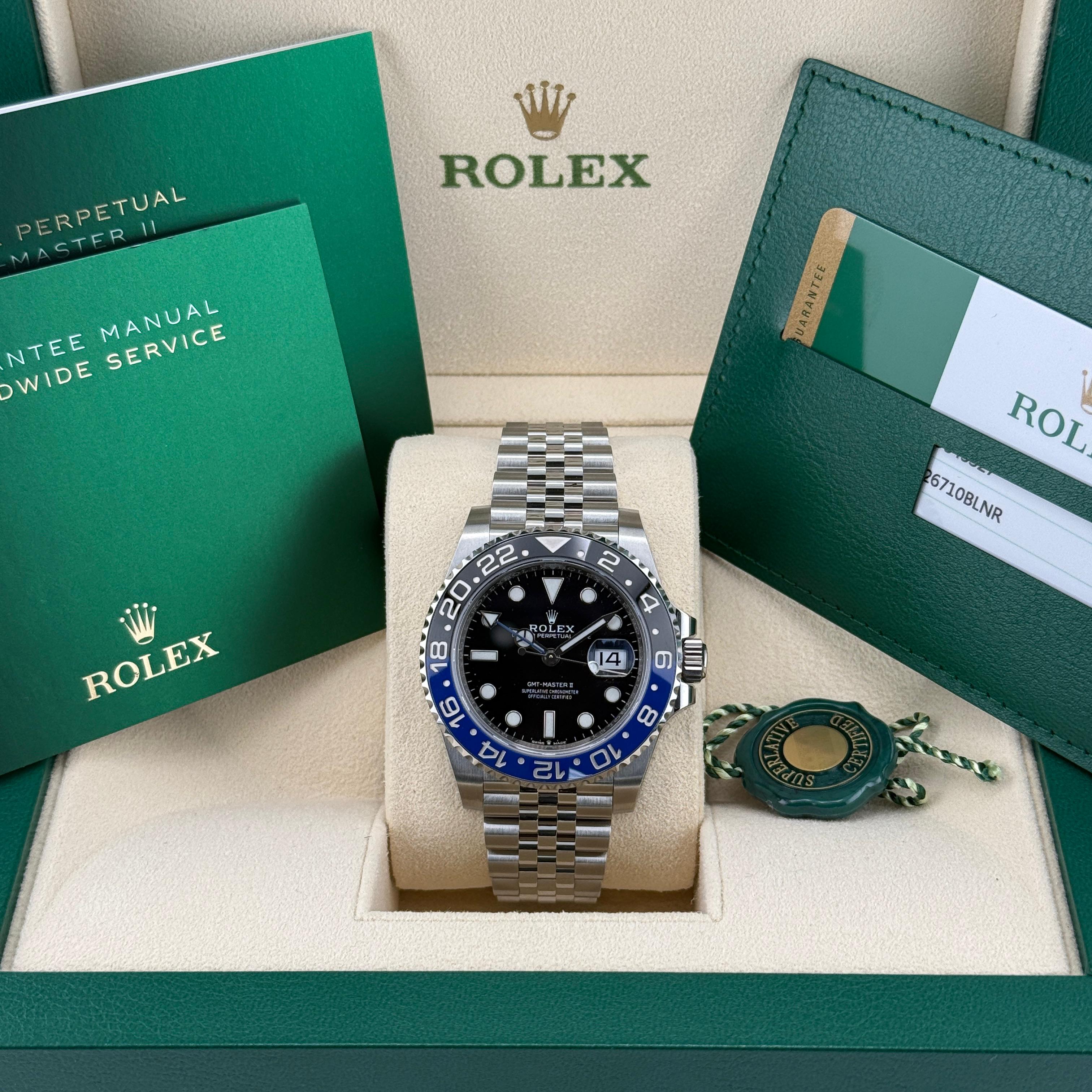 Rolex GMT Master II "Batgirl" LC 100 Full Set Ungetragen